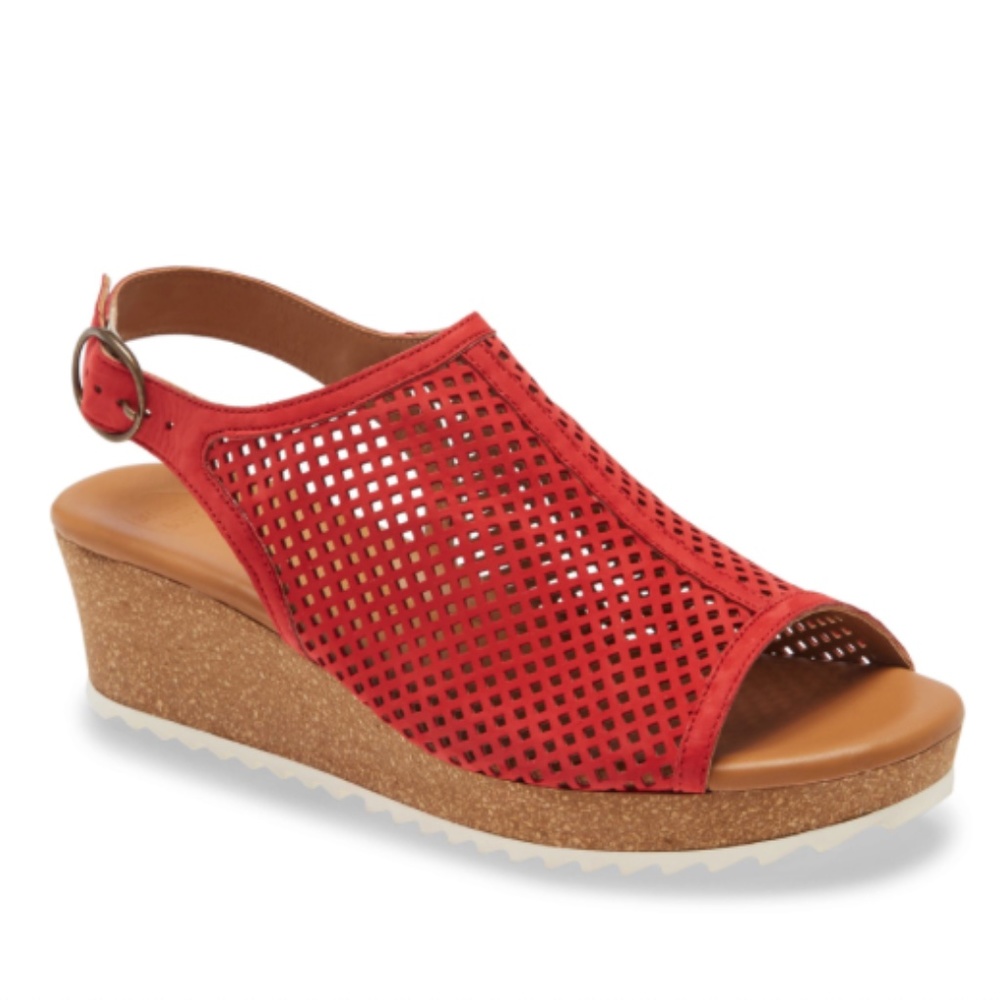Paul Green Cleo Wedge Sandal in Red - Size US 6, UK 3.5  NWOT
